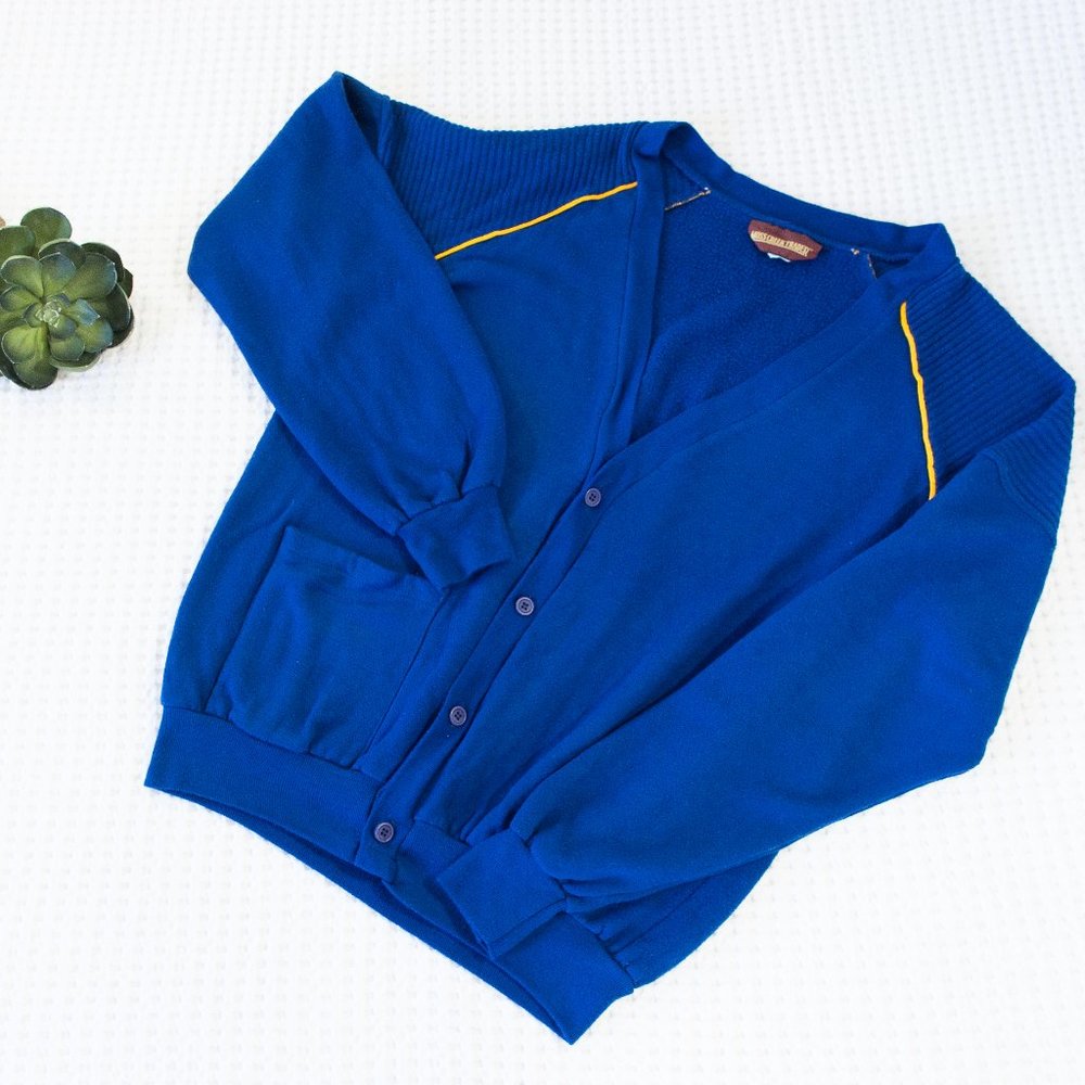 VTG Moss Creek Trader Blue Yellow Cardigan